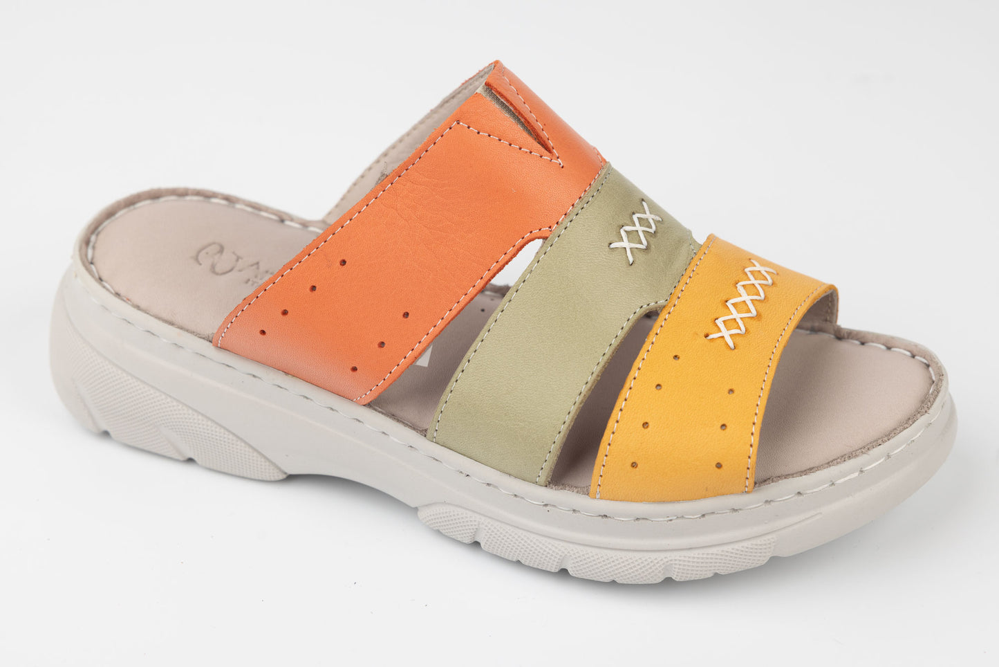 Saboți damă piele naturală ANNA VIOTI 375 Orange