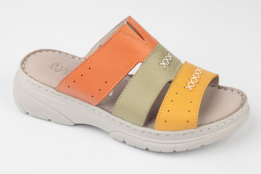 Saboți damă piele naturală ANNA VIOTI 375 Orange
