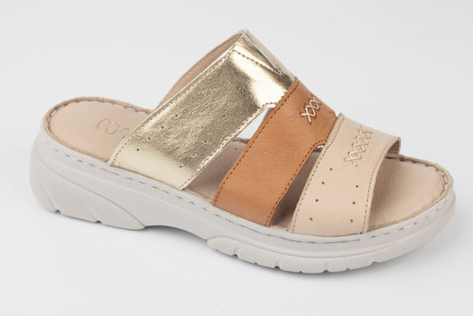 Saboți damă piele naturală ANNA VIOTI 375 Auriu