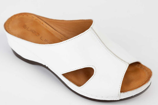 Women's genuine leather clogs LSD White