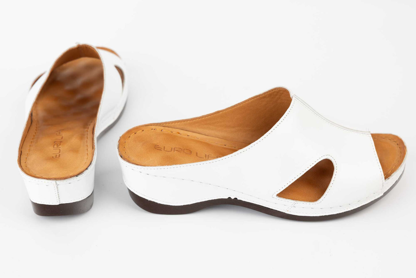 Women's genuine leather clogs LSD White