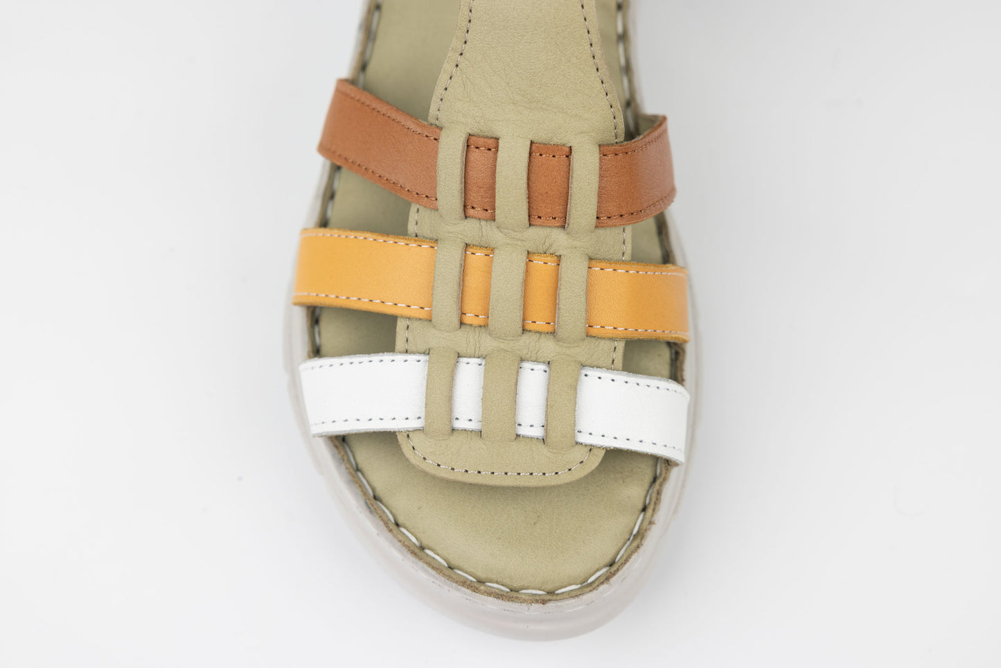 Women's sandals made of genuine leather ANNA VIOTI 336 Green