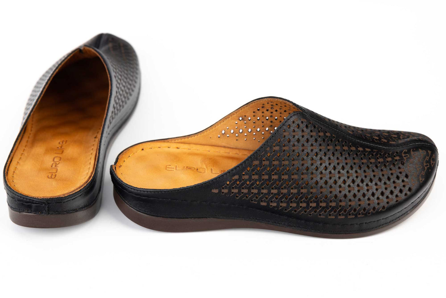 Women's perforated clogs, natural leather LSD 321 N 