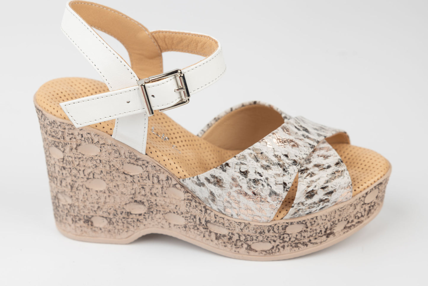 Women's genuine leather sandals LSD 310 White Au