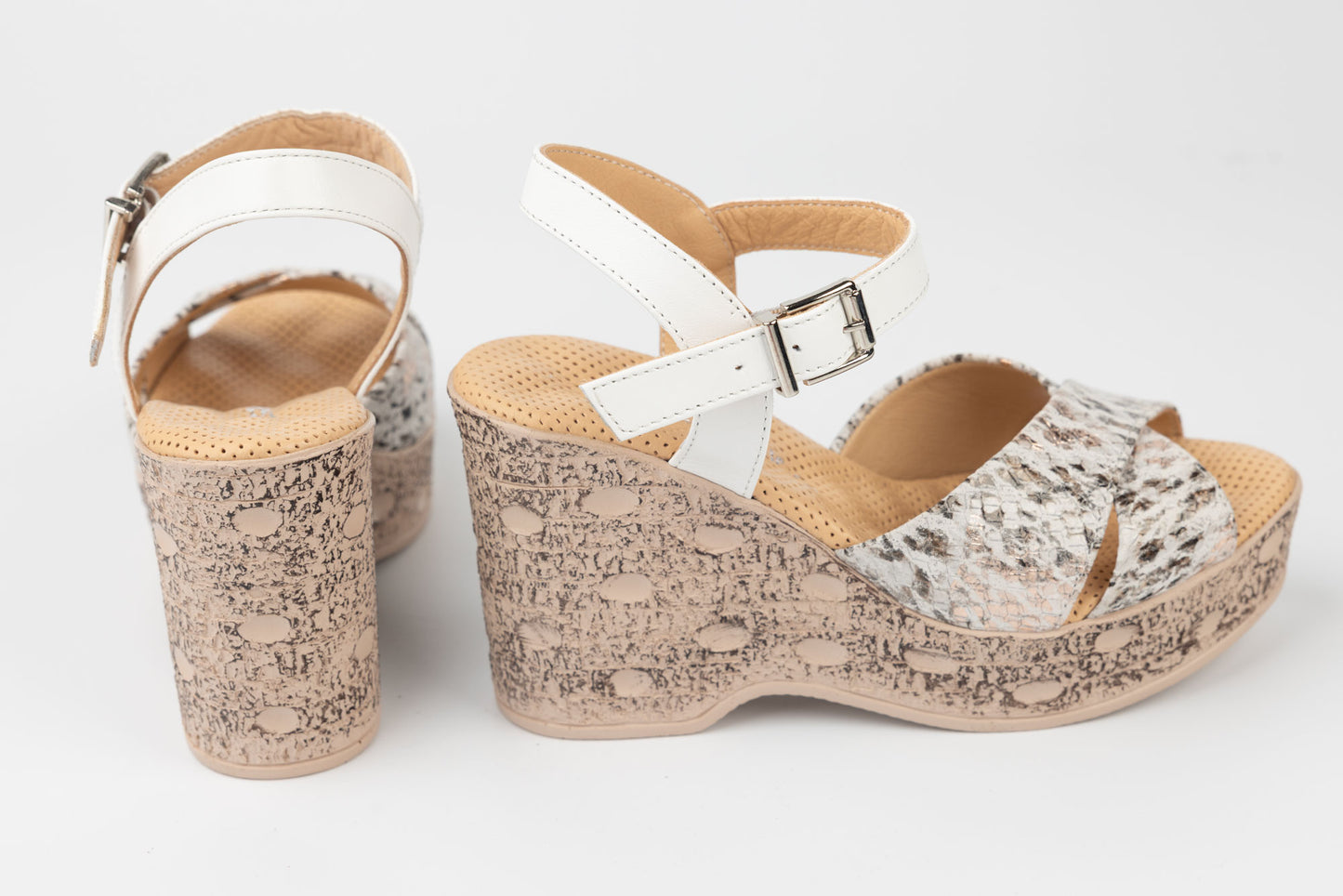 Women's genuine leather sandals LSD 310 White Au