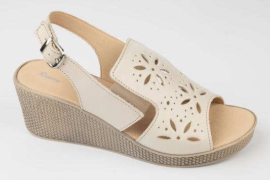 Women's casual sandals made of genuine leather RUSAY ALBY Beige