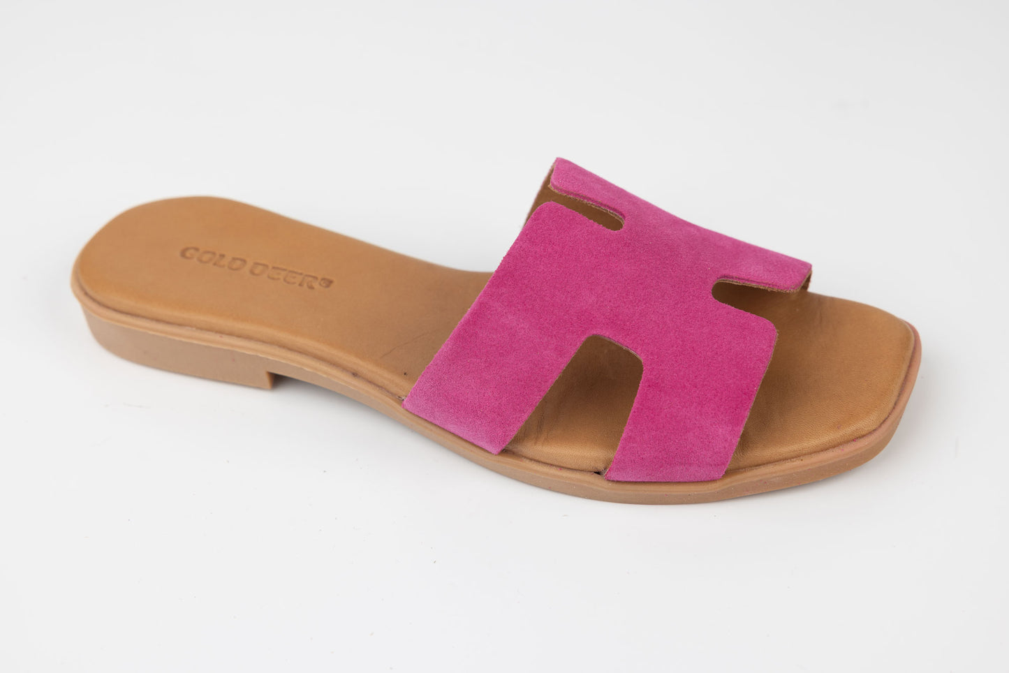 Women's genuine leather slippers GOLD DEER 3175 Fuxia