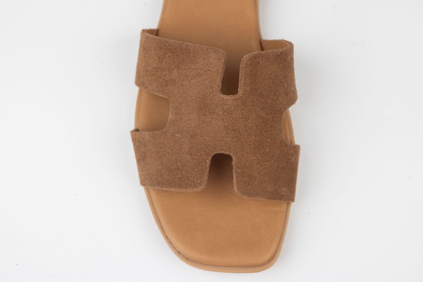 Women's genuine leather slippers GOLD DEER 3175 Brown velour