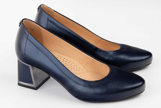 Pantofi dama piele naturală PULSO 1326 Blue XXL