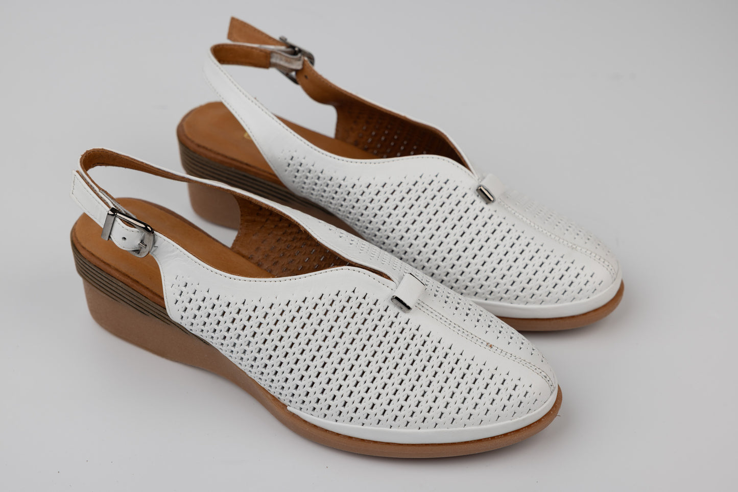 Pantofi dama piele naturală talpa ortopedica LSD 642 Alb