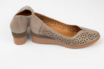 Pantofi dama piele naturală talpa ortopedica LSD 748 vizon perforat