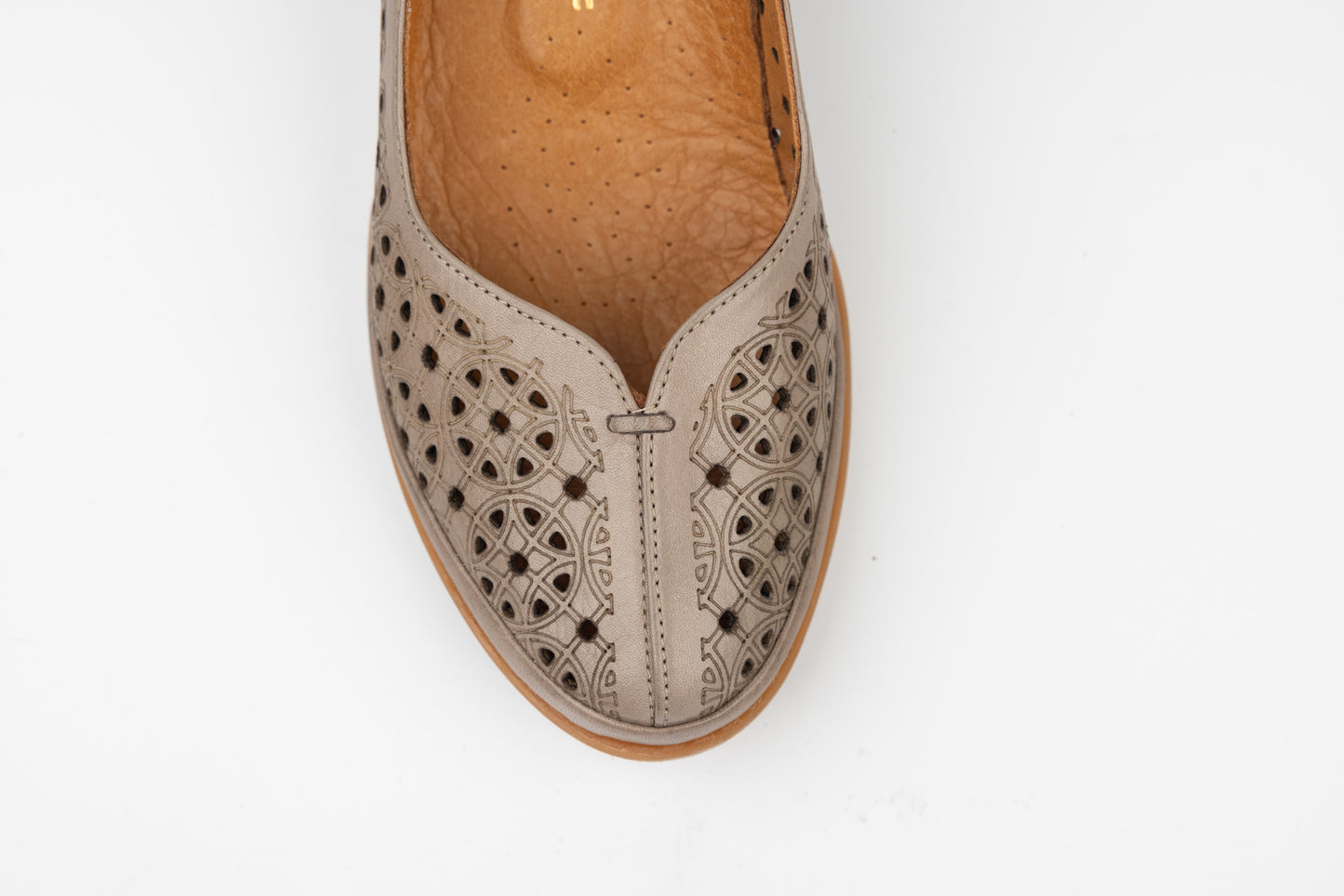 Women's shoes, genuine leather, orthopedic sole, LSD 748, perforated mink