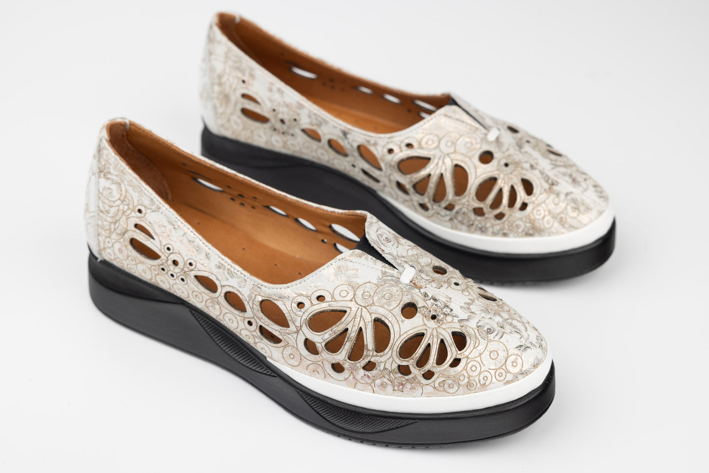 Women's shoes, genuine leather, orthopedic sole, LSD 161, Golden gray