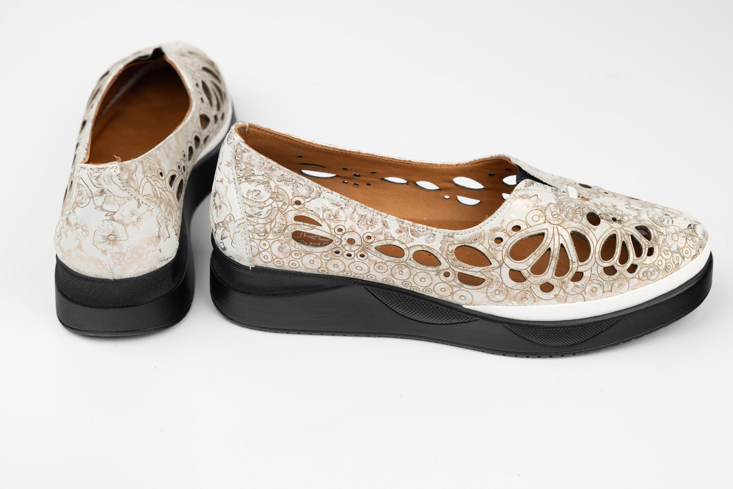 Women's shoes, genuine leather, orthopedic sole, LSD 161, Golden gray