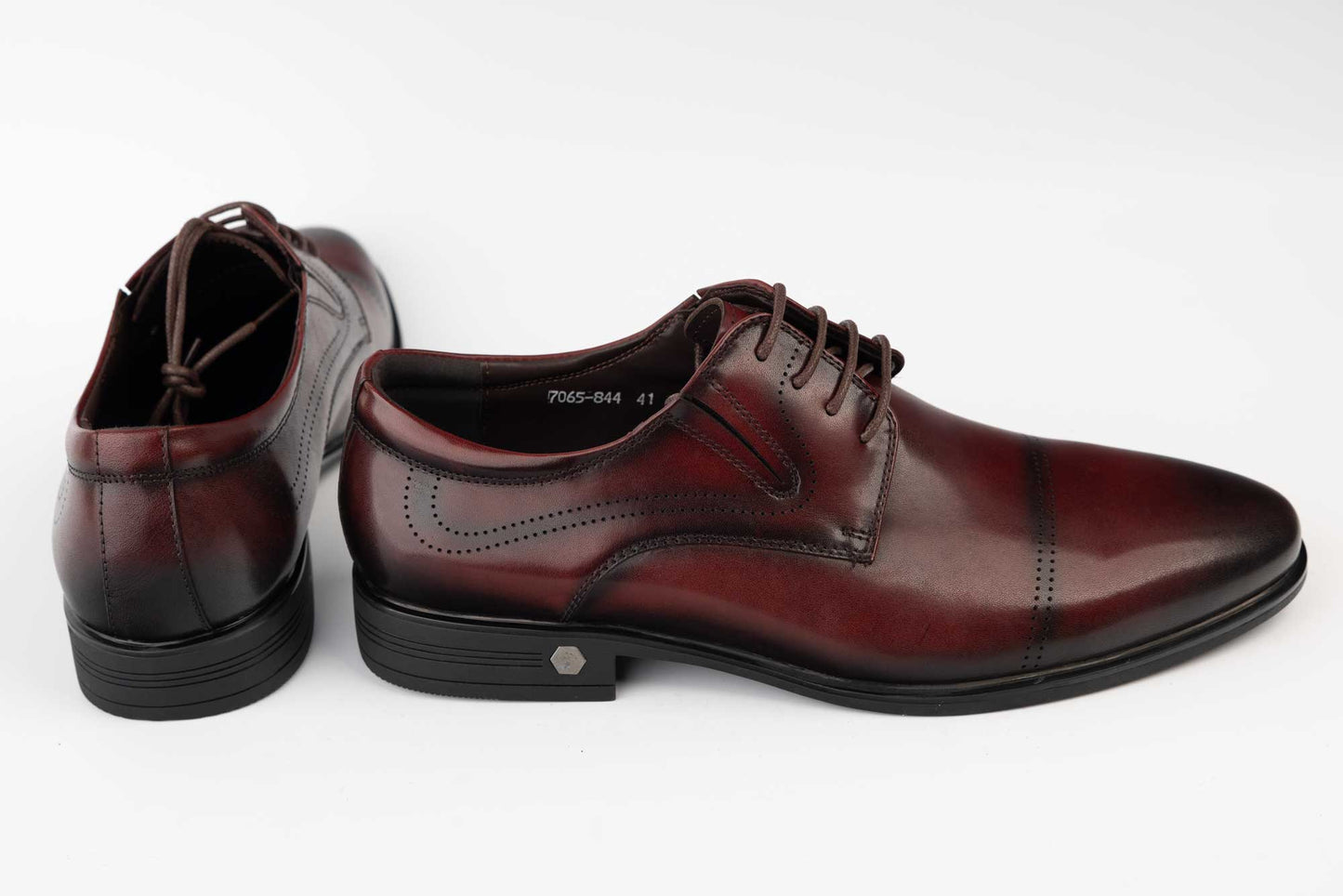 Pantofi barbati eleganti piele naturala ELDEMAS 7065-844 Bordo lac