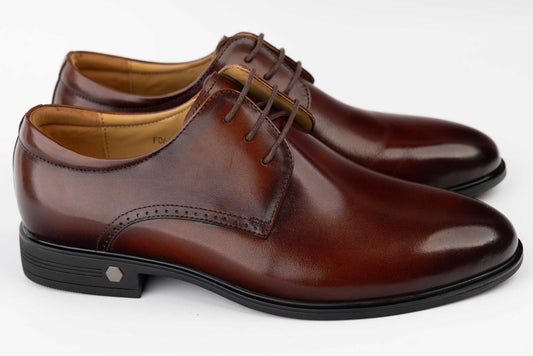 Pantofi barbati eleganti piele naturala ELDEMAS 066-020 Maro lac