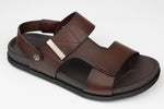 Sandale barbati piele naturala MELS 12125 Maro