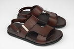 Sandale barbati piele naturala MELS 12125 Maro