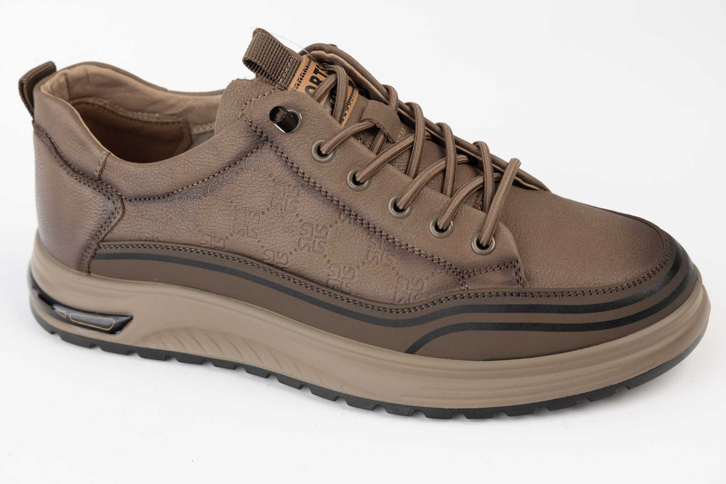 Pantofi casual  piele naturală JOHAN SPORT 28603 KHAKI