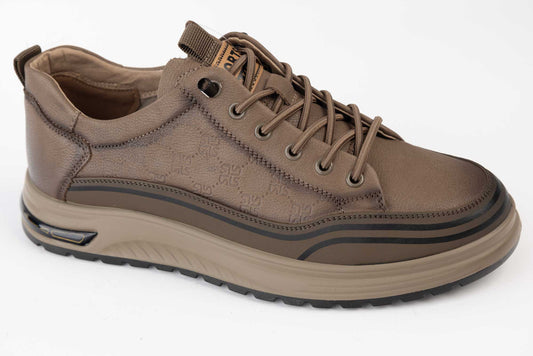 Pantofi casual  piele naturală JOHAN SPORT 28603 KHAKI