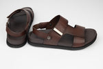 Sandale barbati piele naturala MELS 12125 Maro