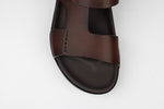 Sandale barbati piele naturala MELS 12125 Maro