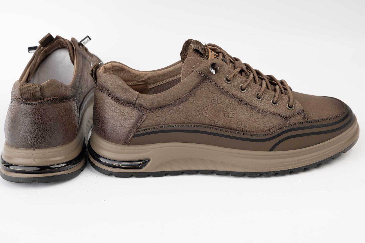 Pantofi casual  piele naturală JOHAN SPORT 28603 KHAKI