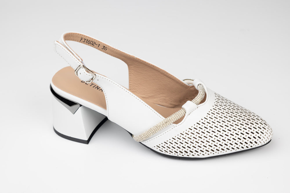 Pantofi dama piele naturală BETINA 31602 Alb