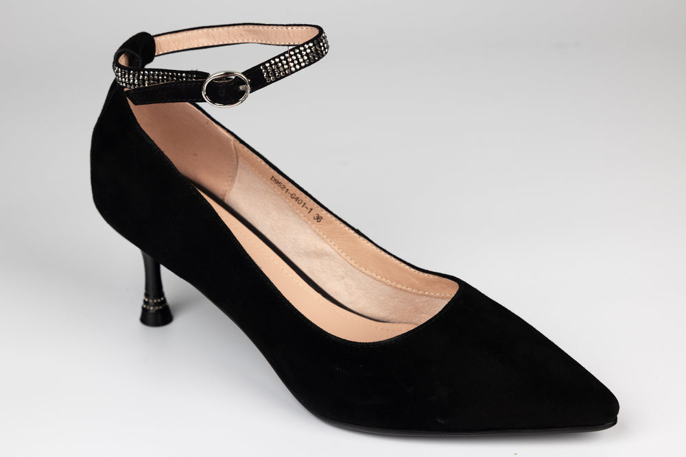 Pantofi dama piele naturală întoarsă BETINA 401 N vel