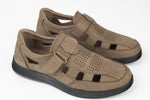 Pantofi bărbați piele naturală decupați JOHAN 100-3 Khaki