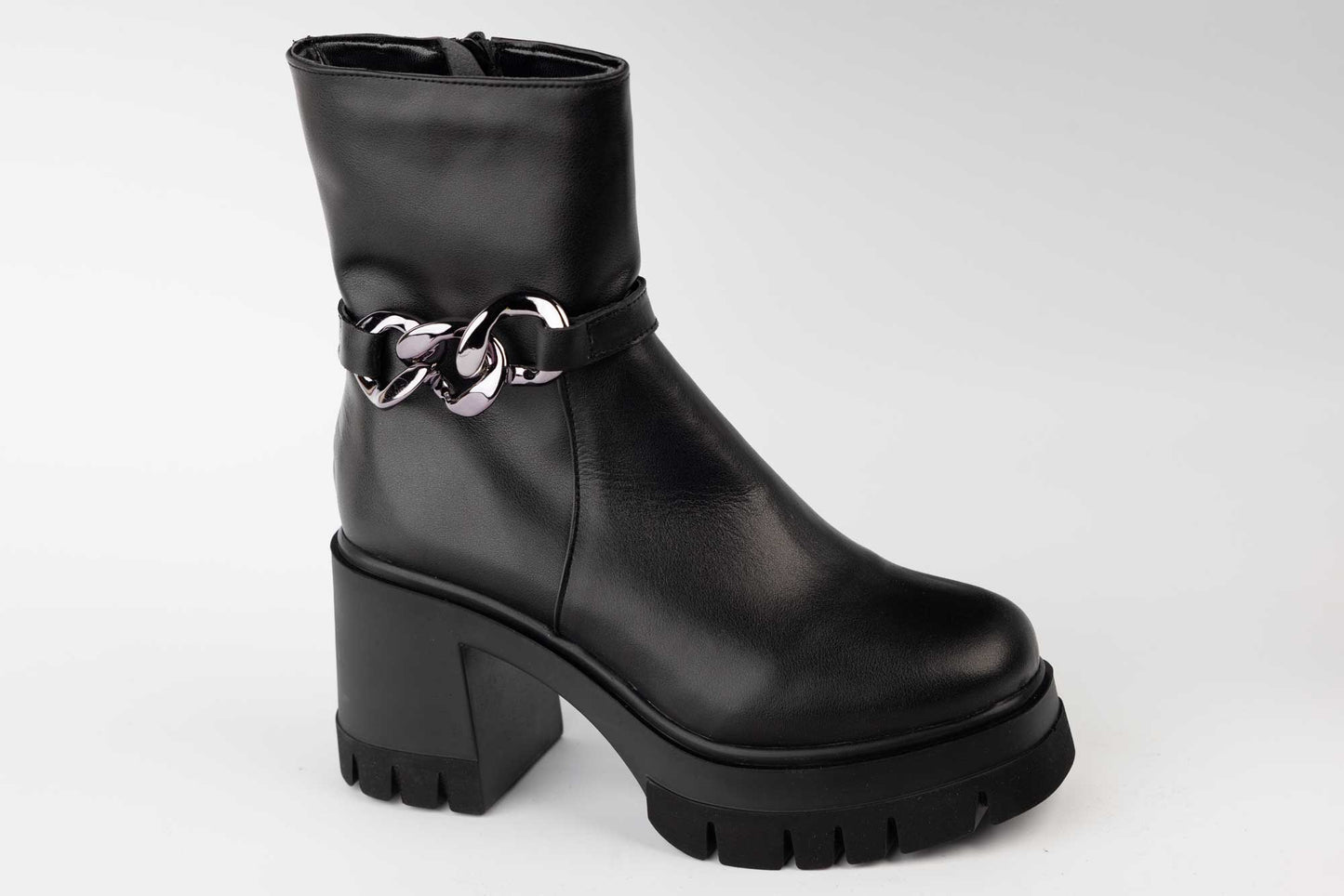 Women's casual boots made of genuine leather PERLA 1630 black box