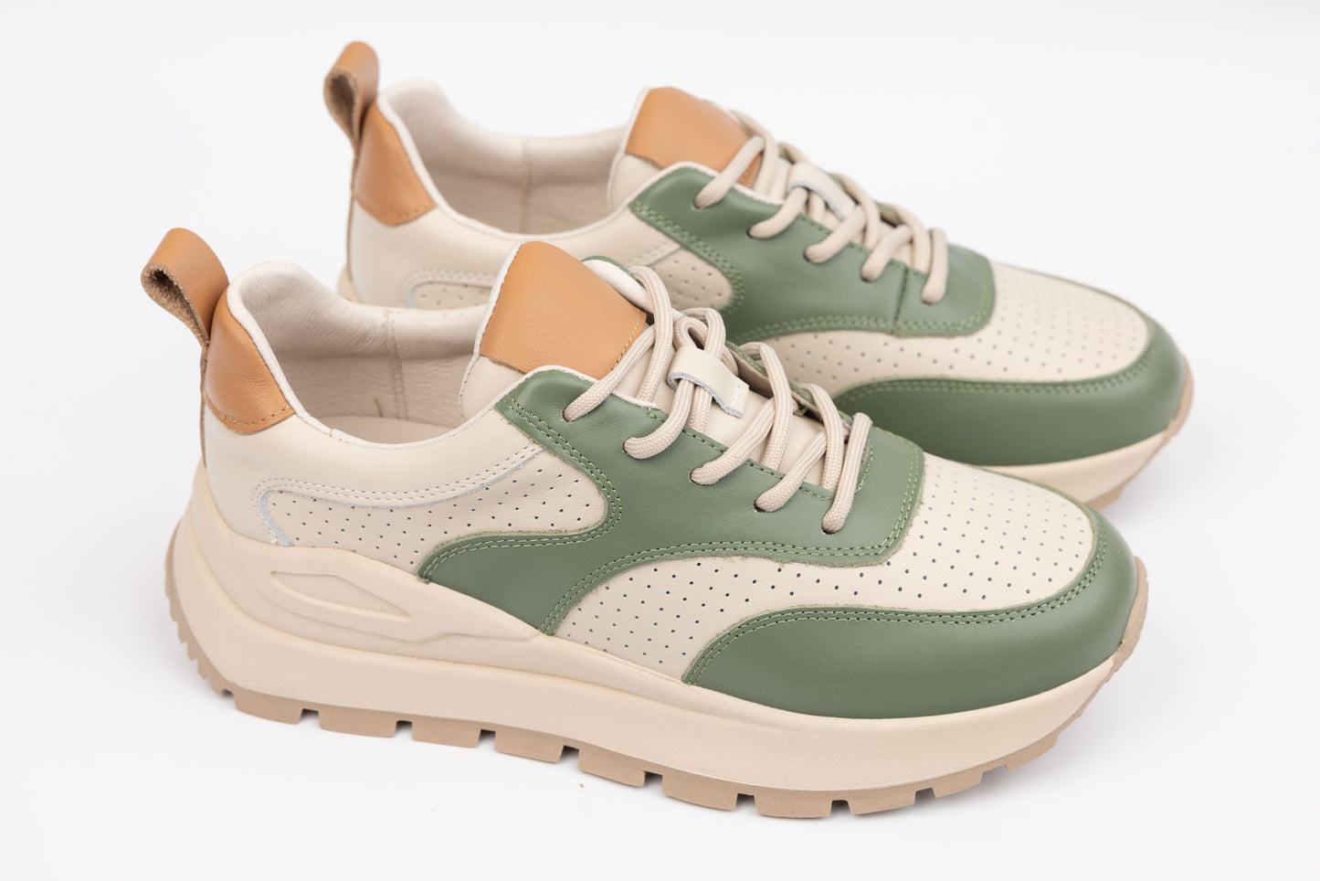 Women's sneakers BETINA 23370 Beige green