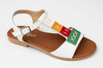 Sandale dama piele naturală PREGO 402 Alb multi