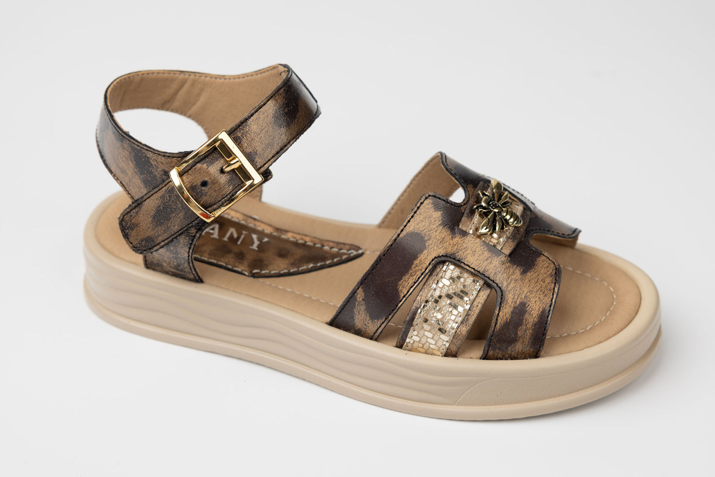 Women's genuine leather sandals DYANY 7071 Leopard