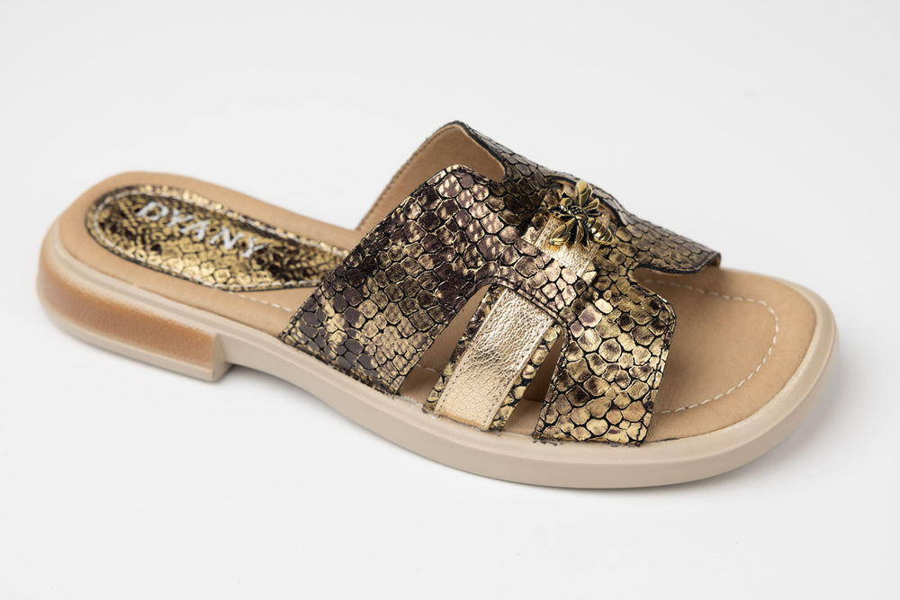 Slapi dama piele naturală DYANY 708 Leopard