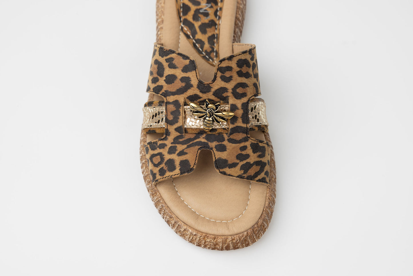 Women's genuine leather slippers Dyany 25025 Leopard