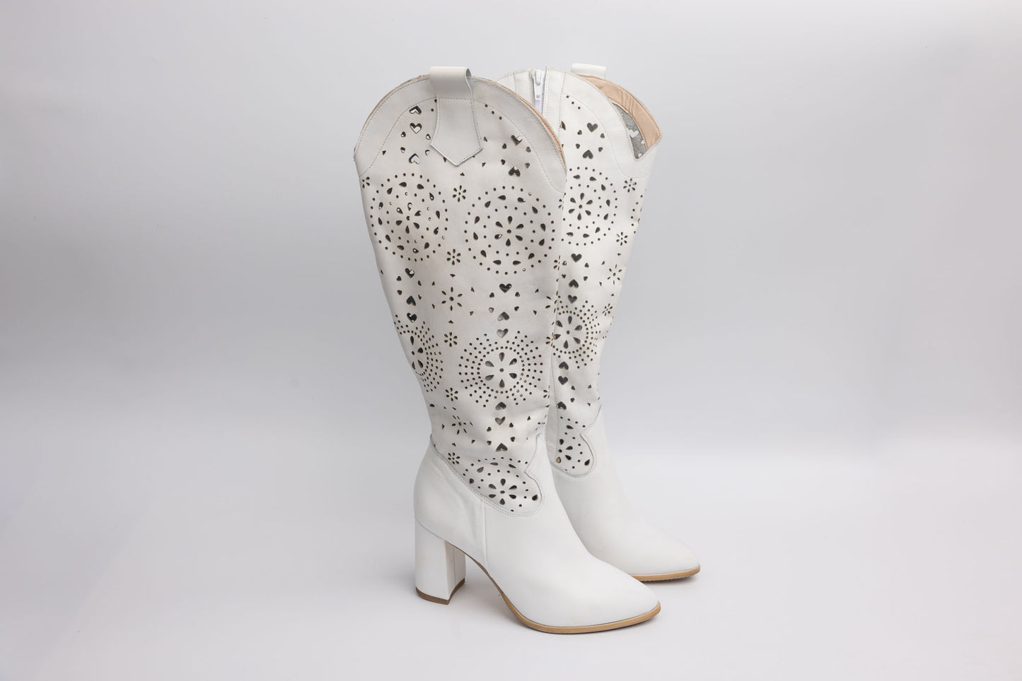 Women's boots, genuine leather PERLA 1750, perfect white