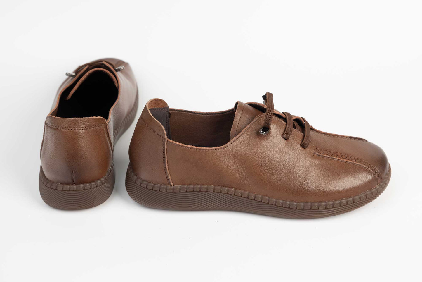 Women's casual shoes made of genuine leather FORMAZIONE 99-5 Brown