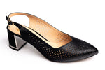 Pantofi dama piele naturală decupați PULSO 554 N XXL