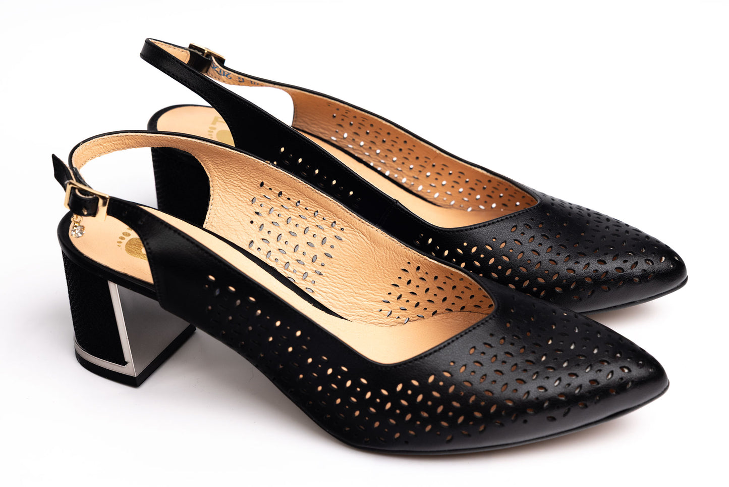 Pantofi dama piele naturală decupați PULSO 554 N XXL