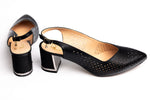 Pantofi dama piele naturală decupați PULSO 554 N XXL