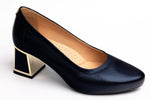 Pantofi dama piele naturală PULSO 1326 Blue XXL Aur
