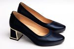 Pantofi dama piele naturală PULSO 1326 Blue XXL Aur