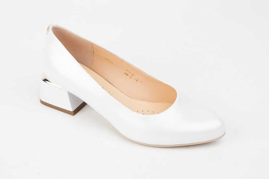 Pantofi mireasa piele naturala SALA 9936 Alb