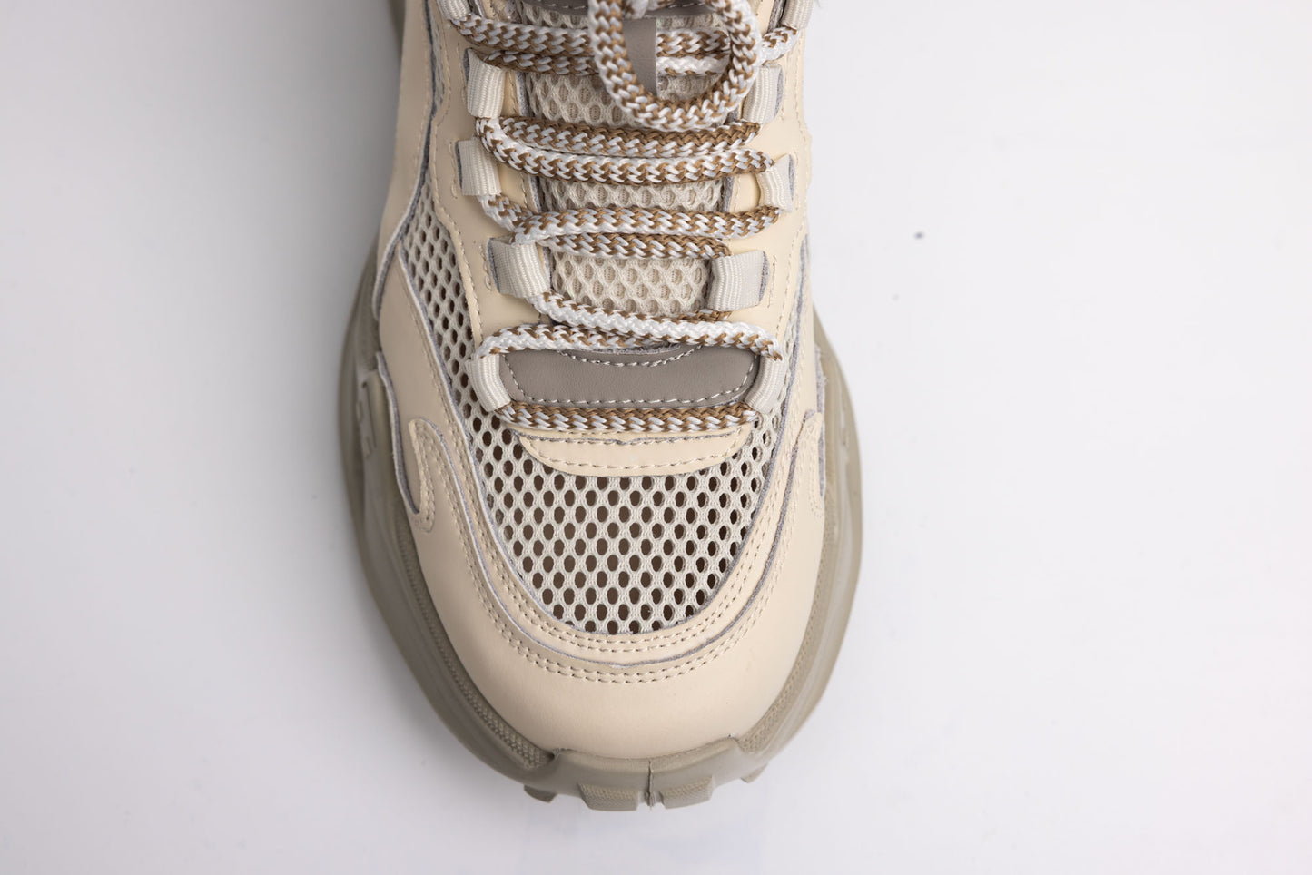 Women's leather and textile sneakers FRANCO GERARDO 36868 Cream