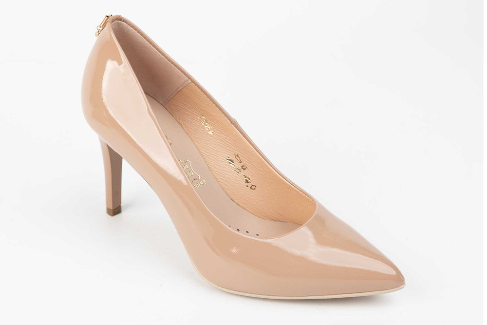 Pantofi dama piele naturala lacuita SALA 7064 Nude lac