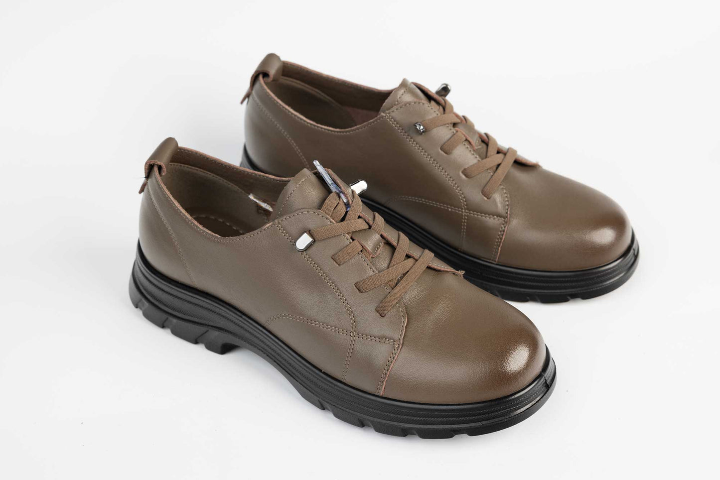 Women's casual shoes made of genuine leather FORMAZIONE 9805 Khaki