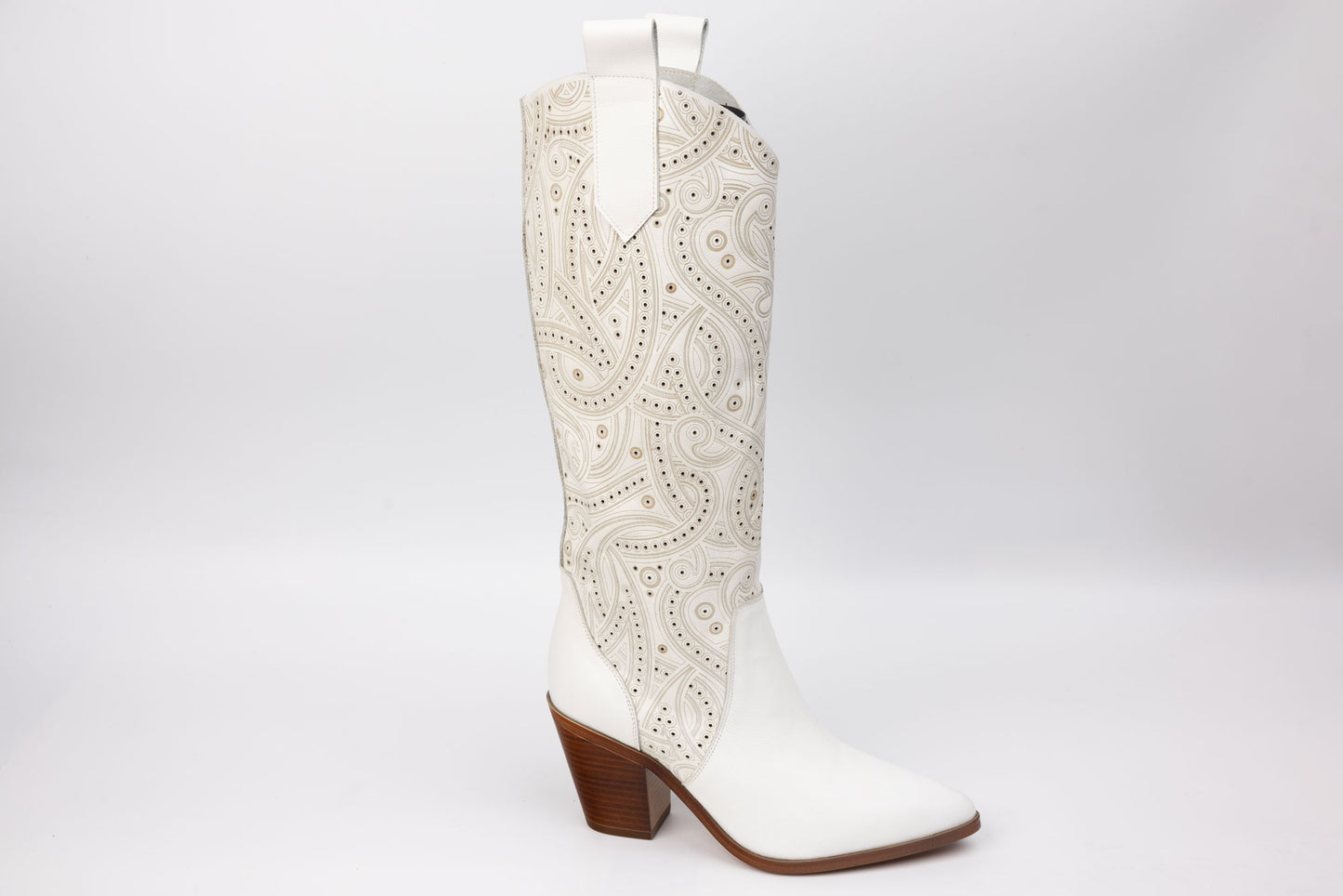 Cizme dama piele naturală PERLA 1750 Alb perf