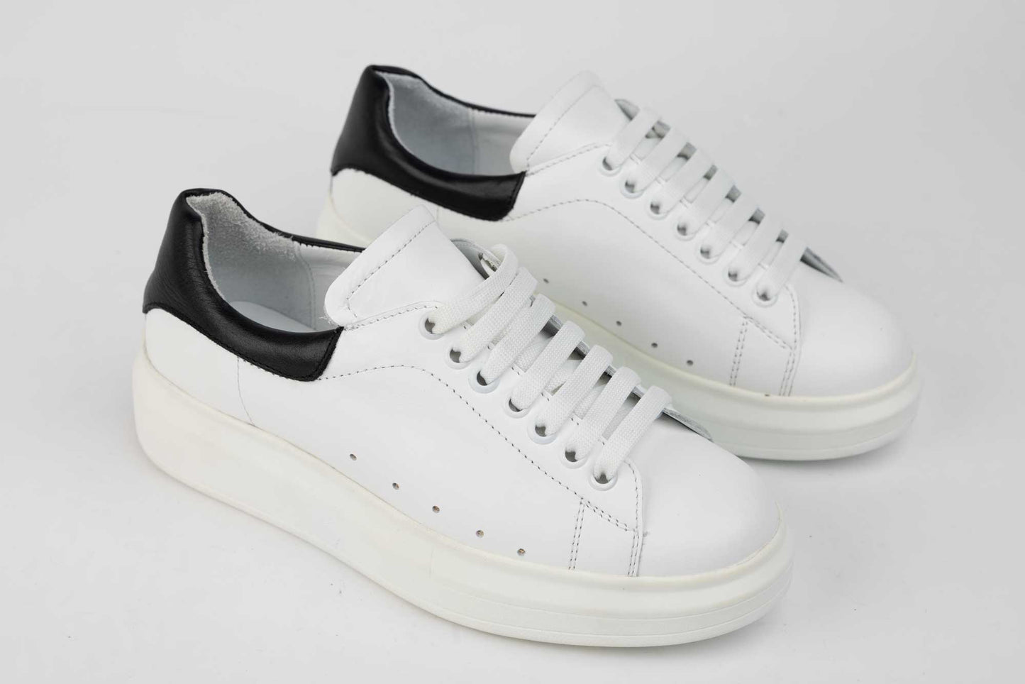 Women's genuine leather shoes PETER Ravena White