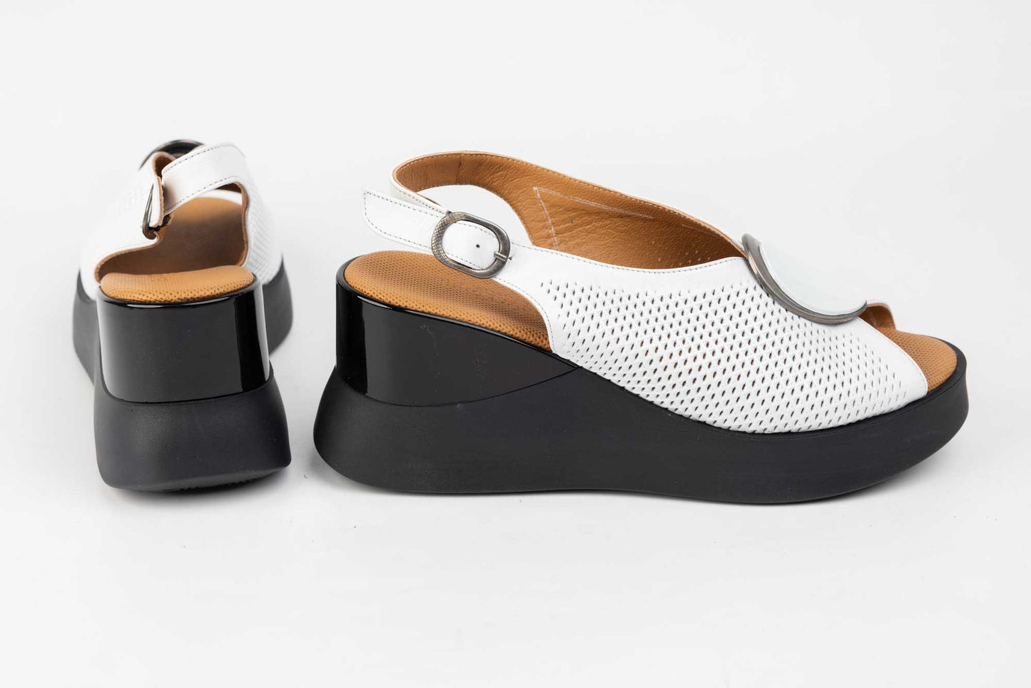 Women's genuine leather sandals LSD 500 White